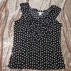 💎 2 for $15 Large cute black polka dot blouse